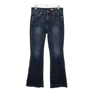 NoEnd Denim Jeans Womens Size 27 Blue Flare Mid-Rise Raw Hem Made in USA